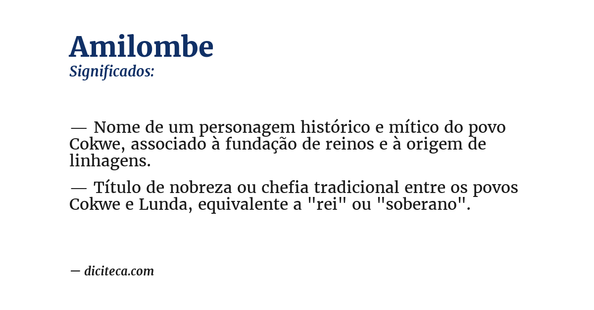 Significado de amilombe