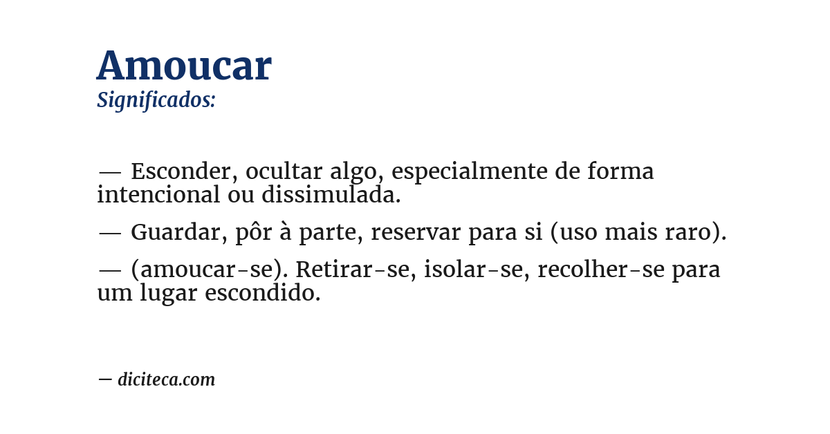 Significado de amoucar