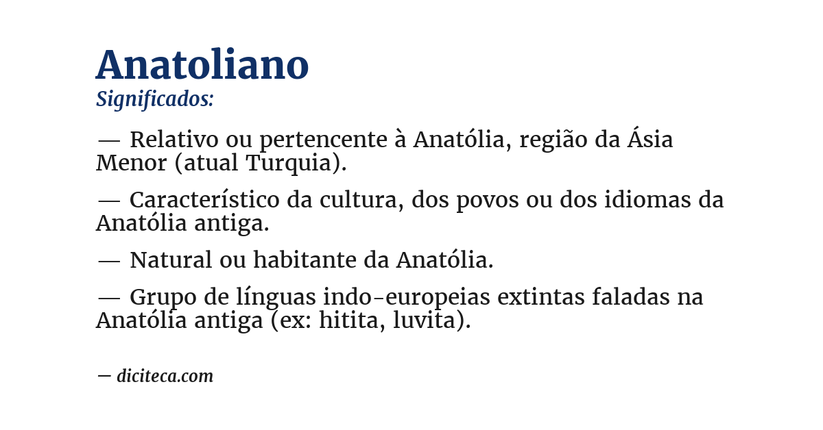 Significado de anatoliano