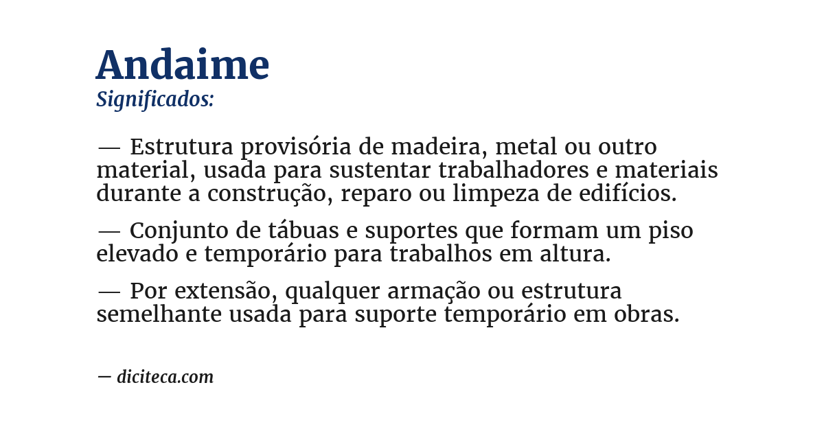 Significado de andaime