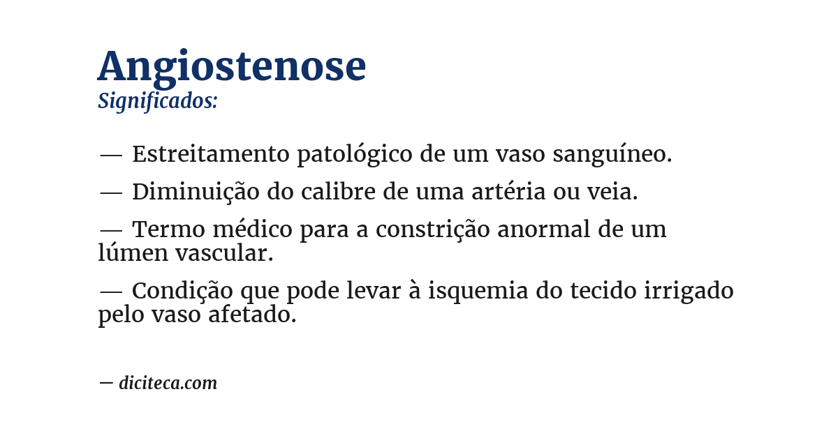 Significado de angiostenose