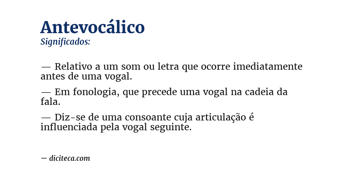 Significado de antevocálico