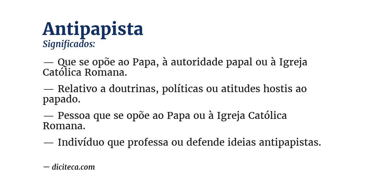 Significado de antipapista