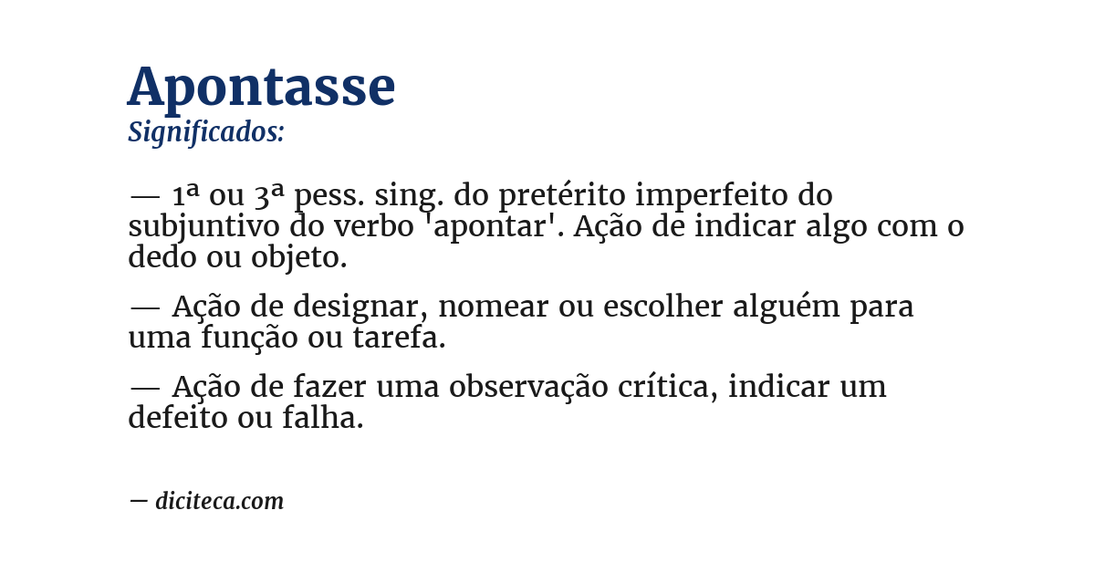 Significado de apontasse