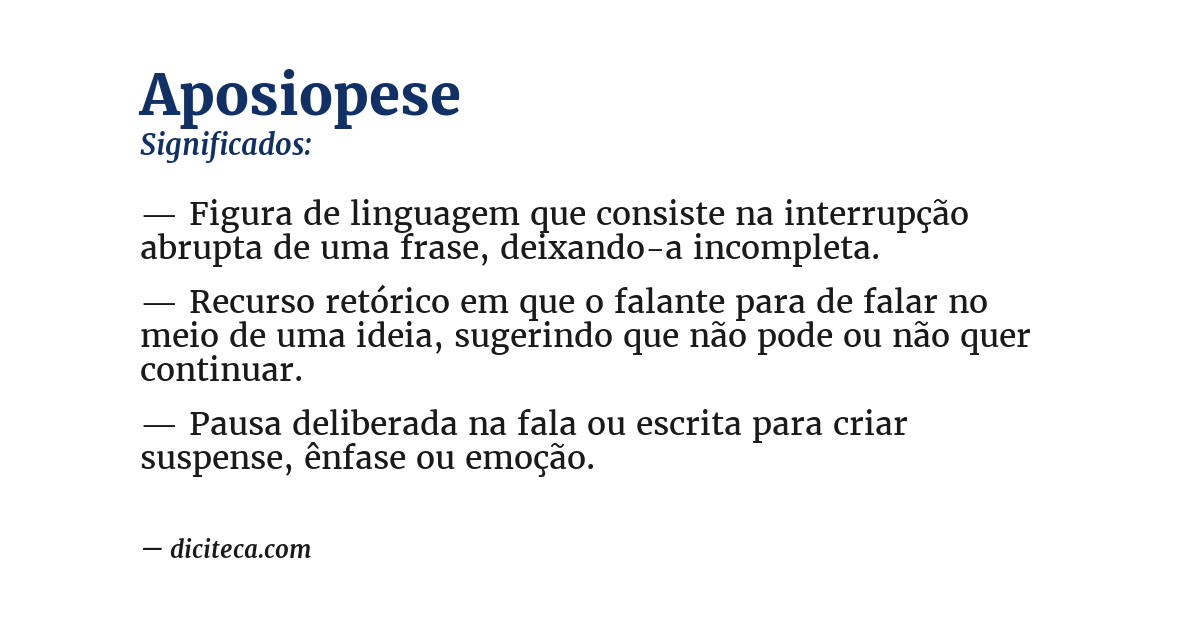 Significado de aposiopese