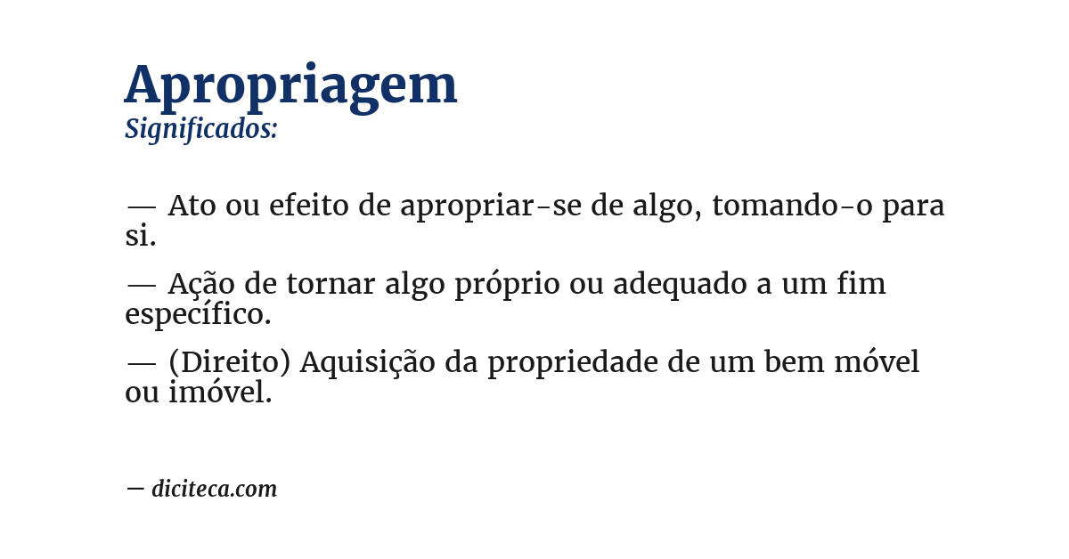 Significado de apropriagem