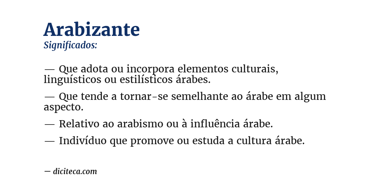 Significado de arabizante
