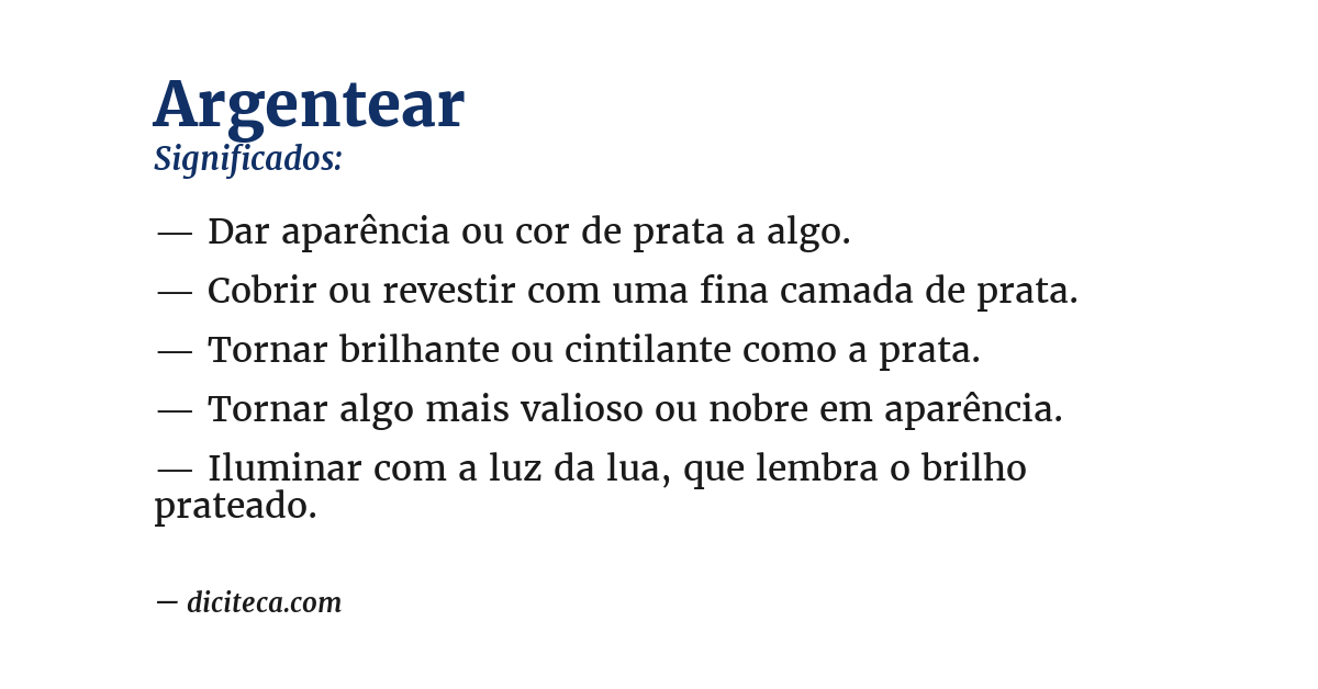 Significado de argentear