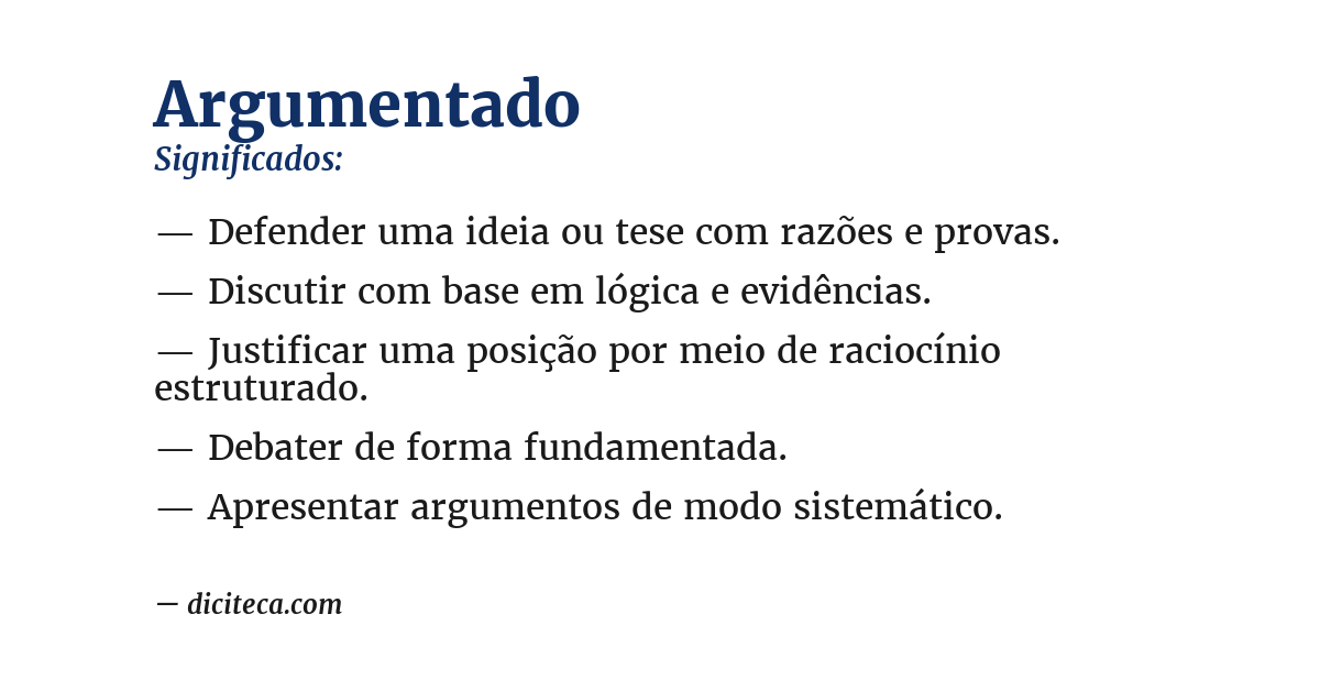 Significado de argumentado