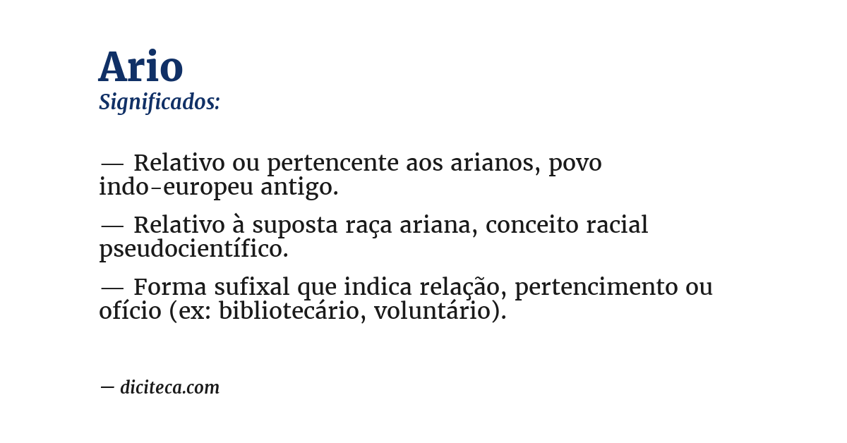 Significado de ario