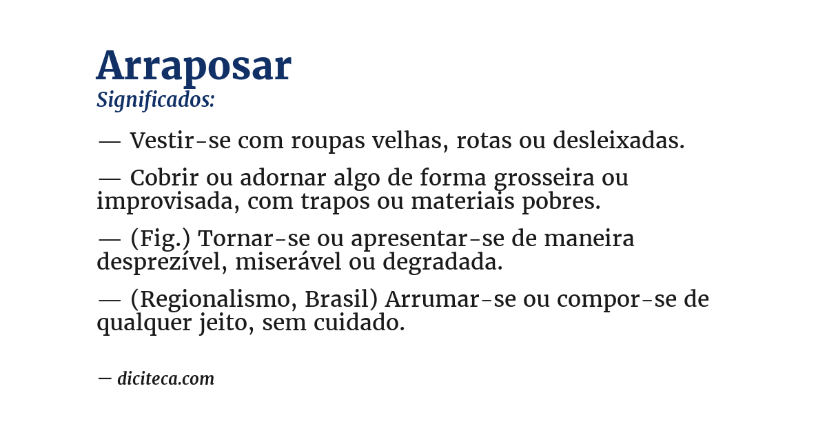 Significado de arraposar