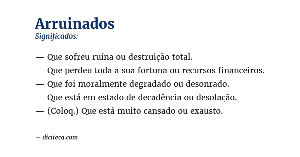 Significado de arruinados