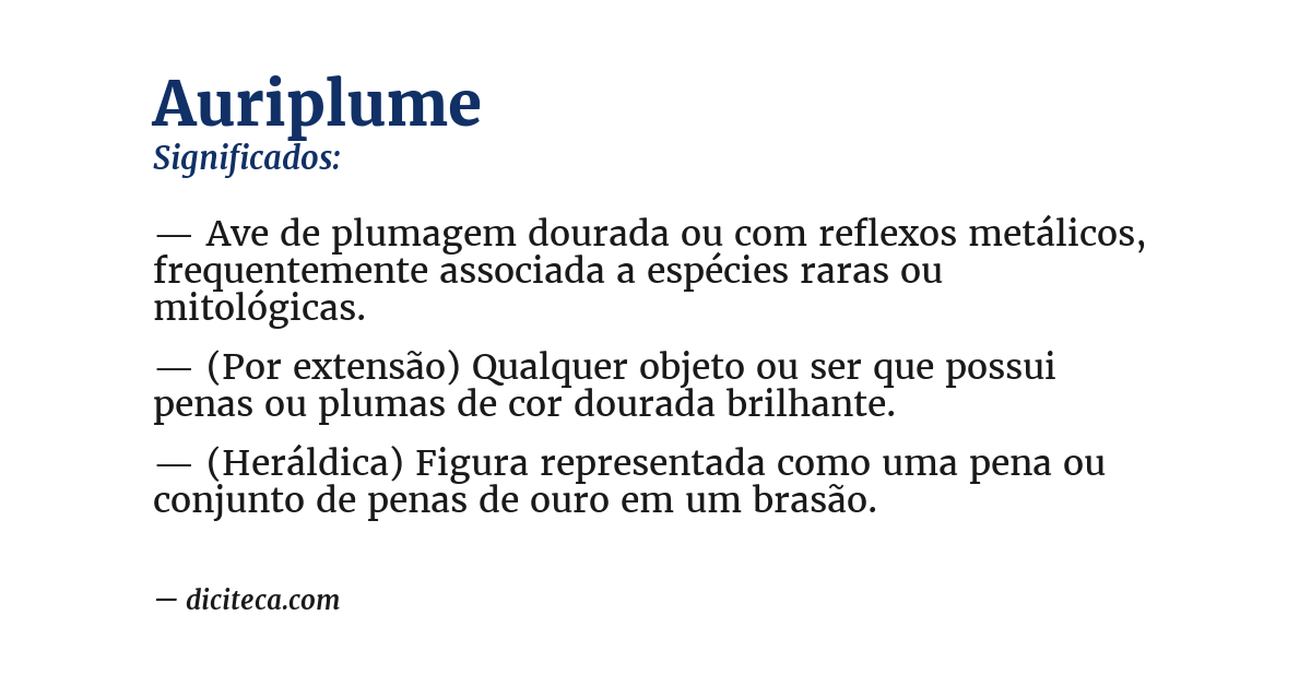 Significado de auriplume