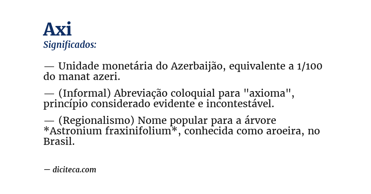 Significado de axi