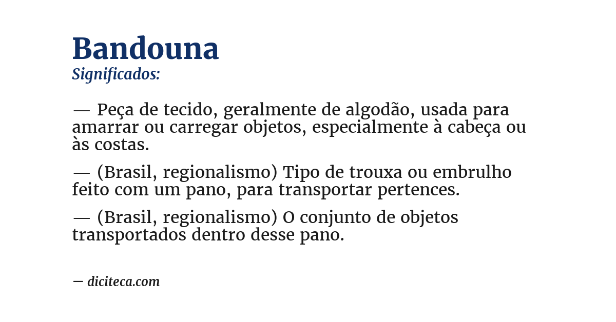 Significado de bandouna