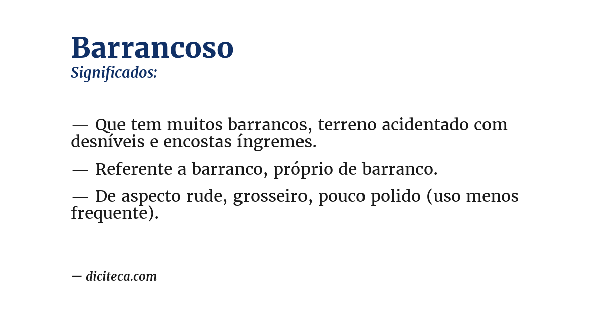 Significado de barrancoso