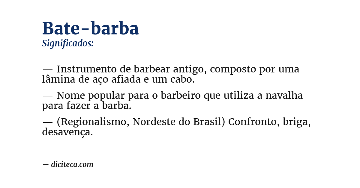 Significado de bate-barba