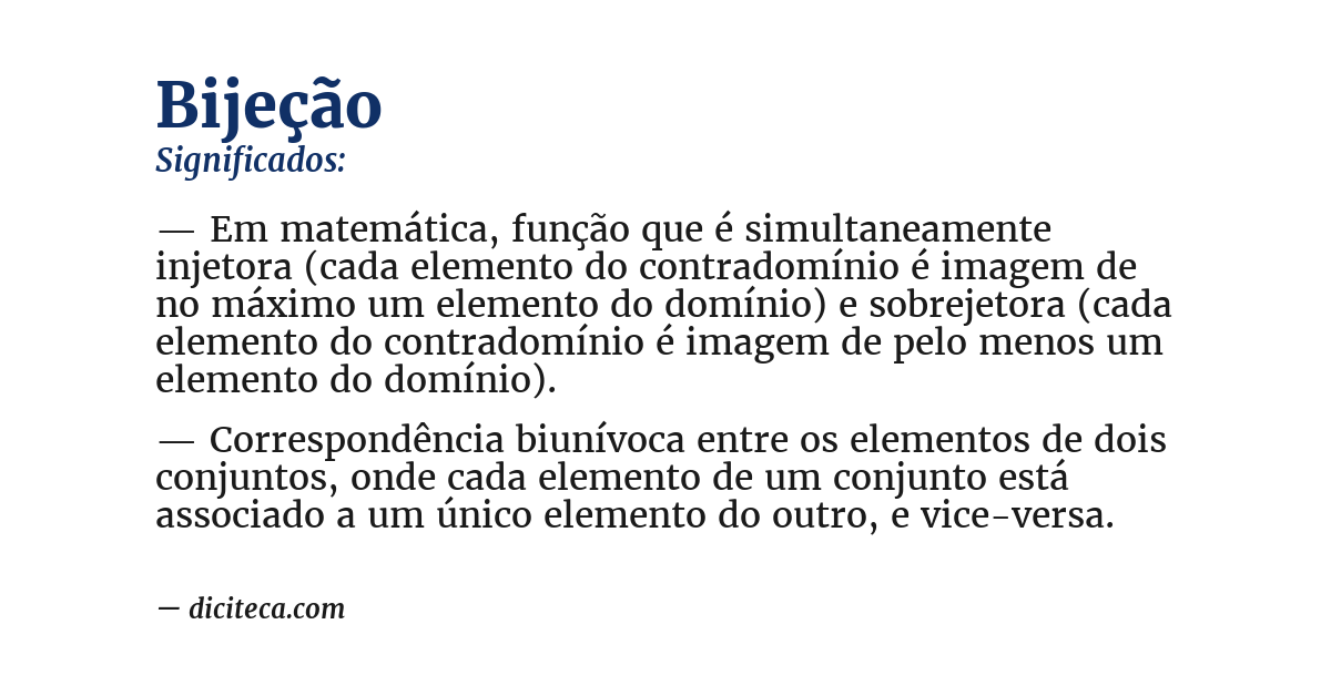 Significado de bijeção