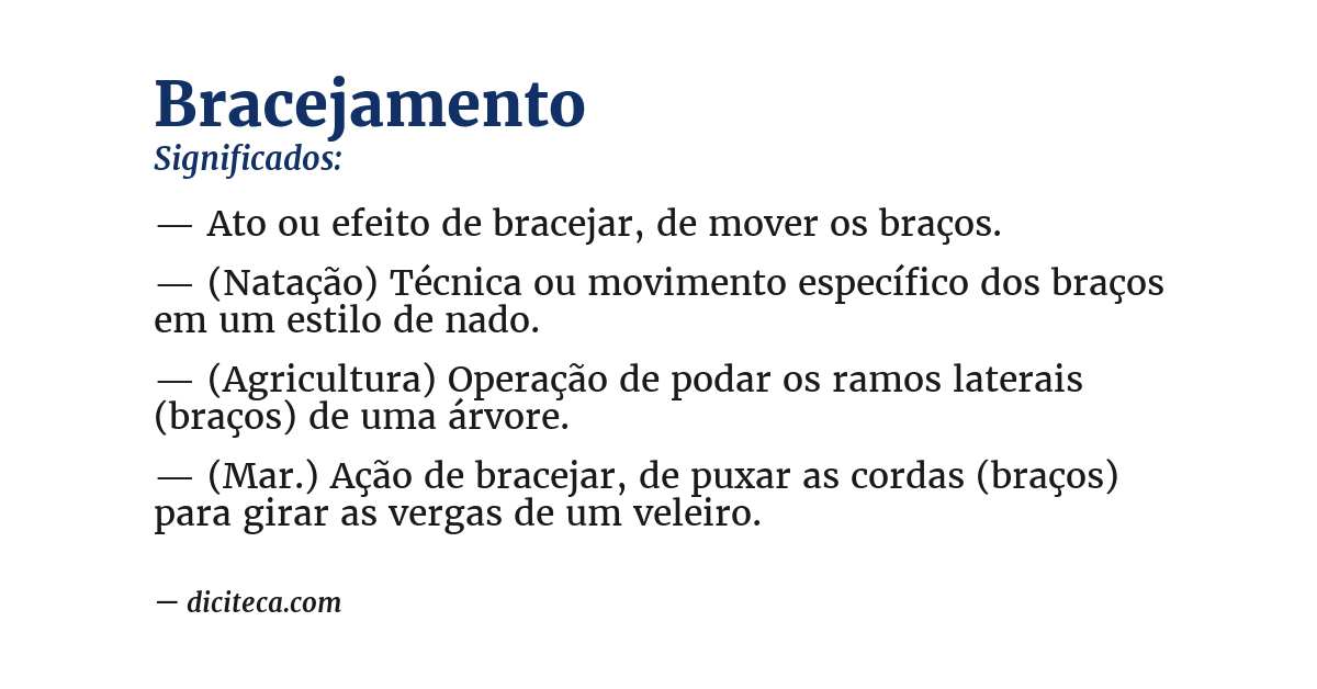 Significado de bracejamento