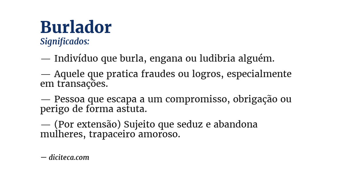Significado de burlador
