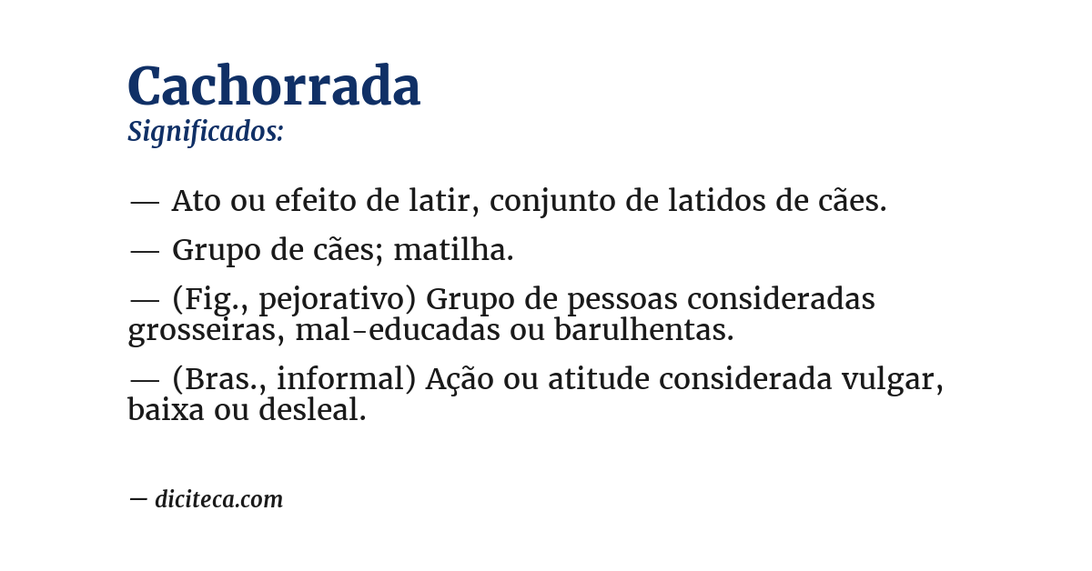 Significado de cachorrada