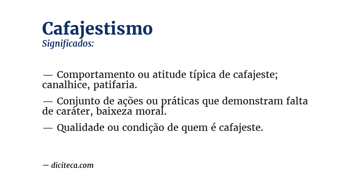 Significado de cafajestismo
