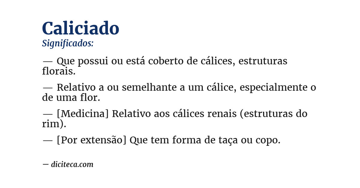 Significado de caliciado