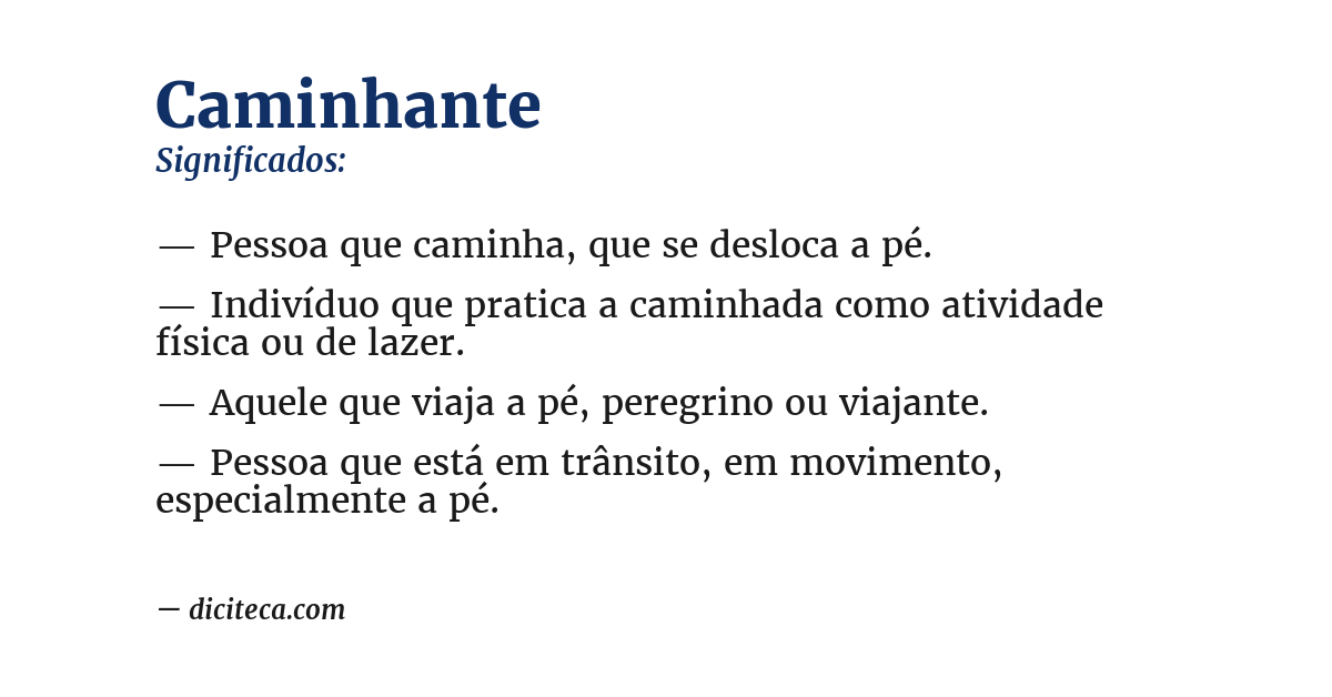 Significado de caminhante