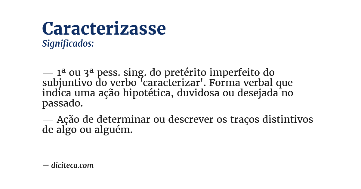 Significado de caracterizasse