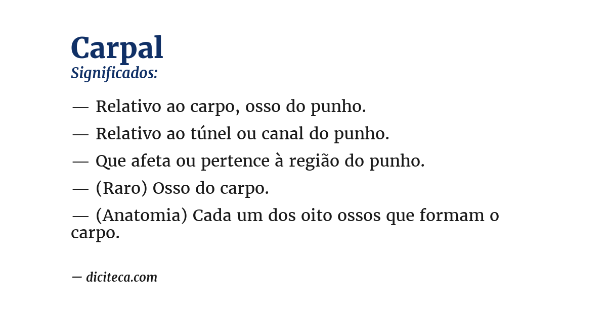 Significado de carpal