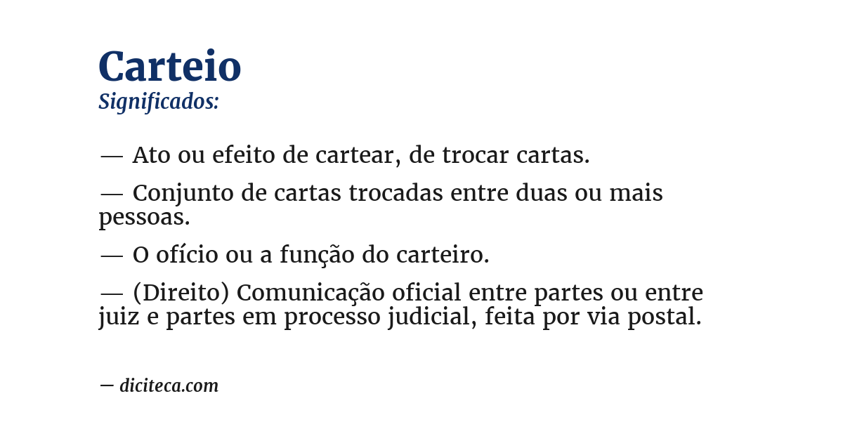 Significado de carteio