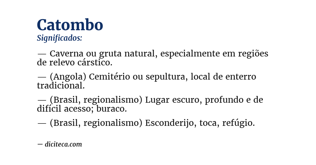 Significado de catombo
