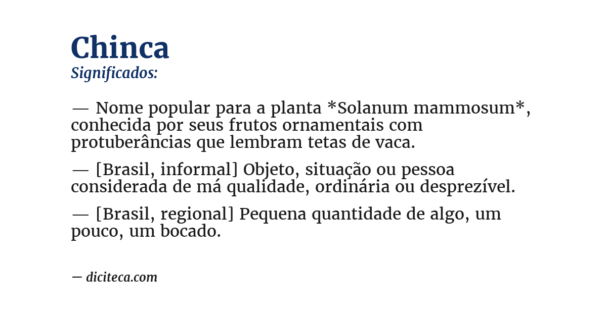Significado de chinca