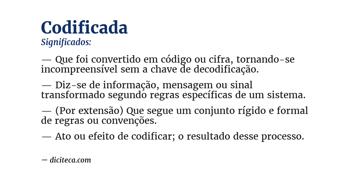 Significado de codificada