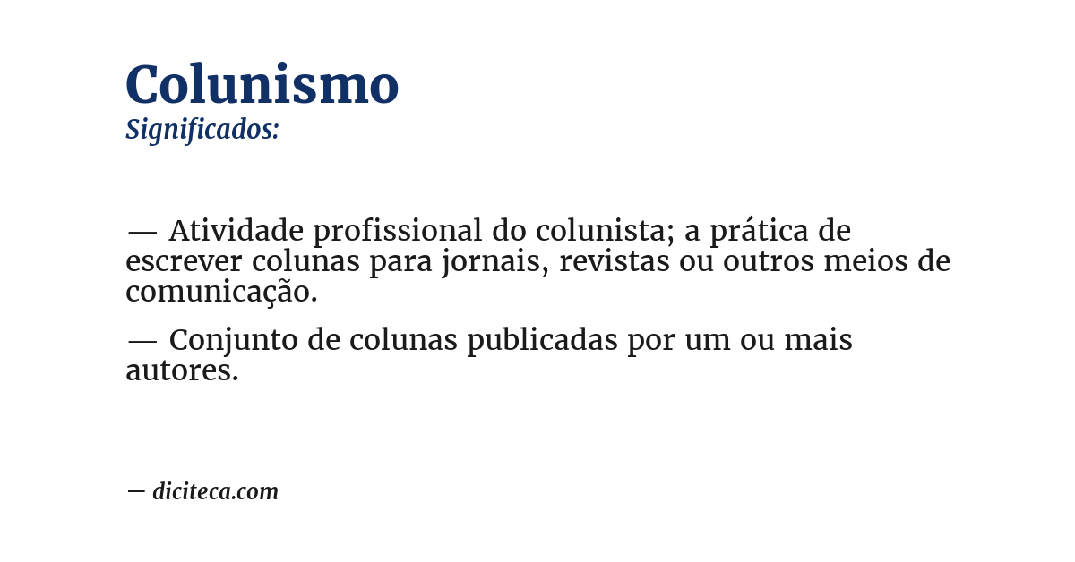Significado de colunismo