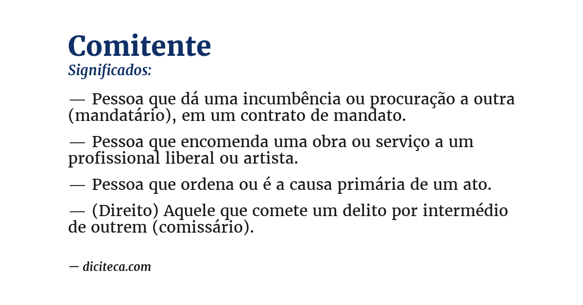 Significado de comitente