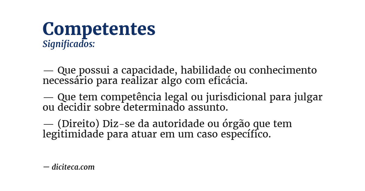 Significado de competentes
