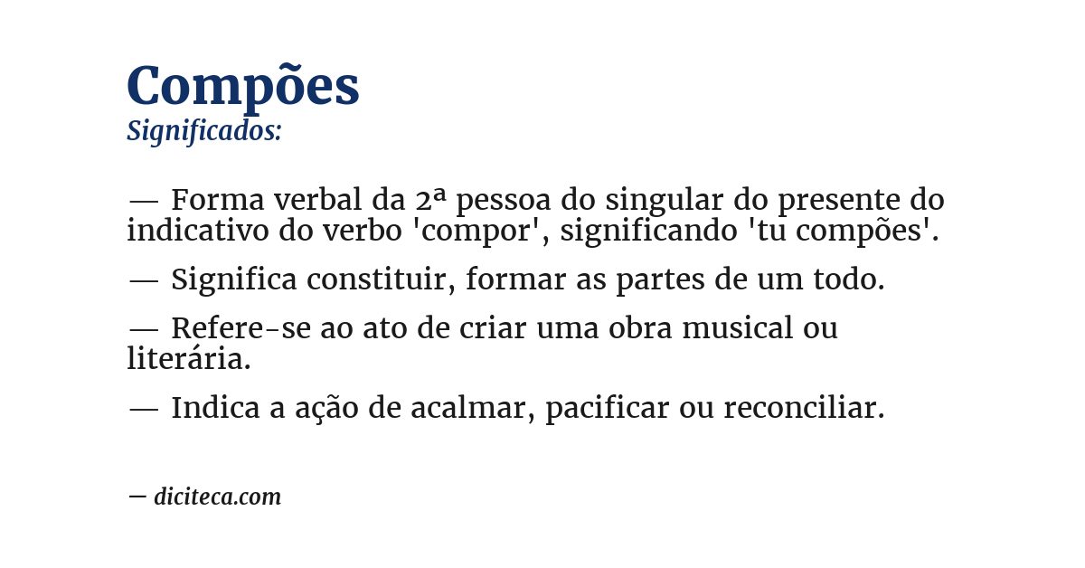 Significado de compões