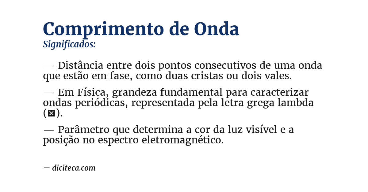 Significado de comprimento de onda