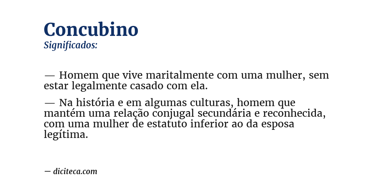 Significado de concubino