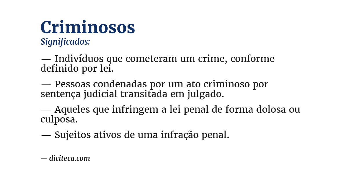 Significado de criminosos