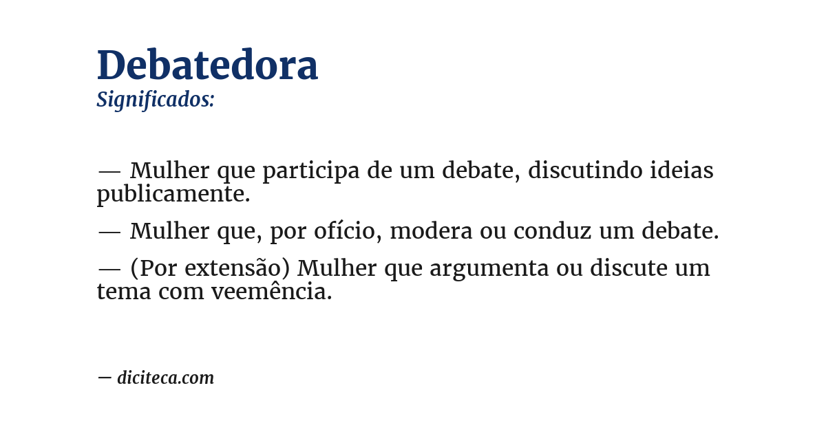 Significado de debatedora