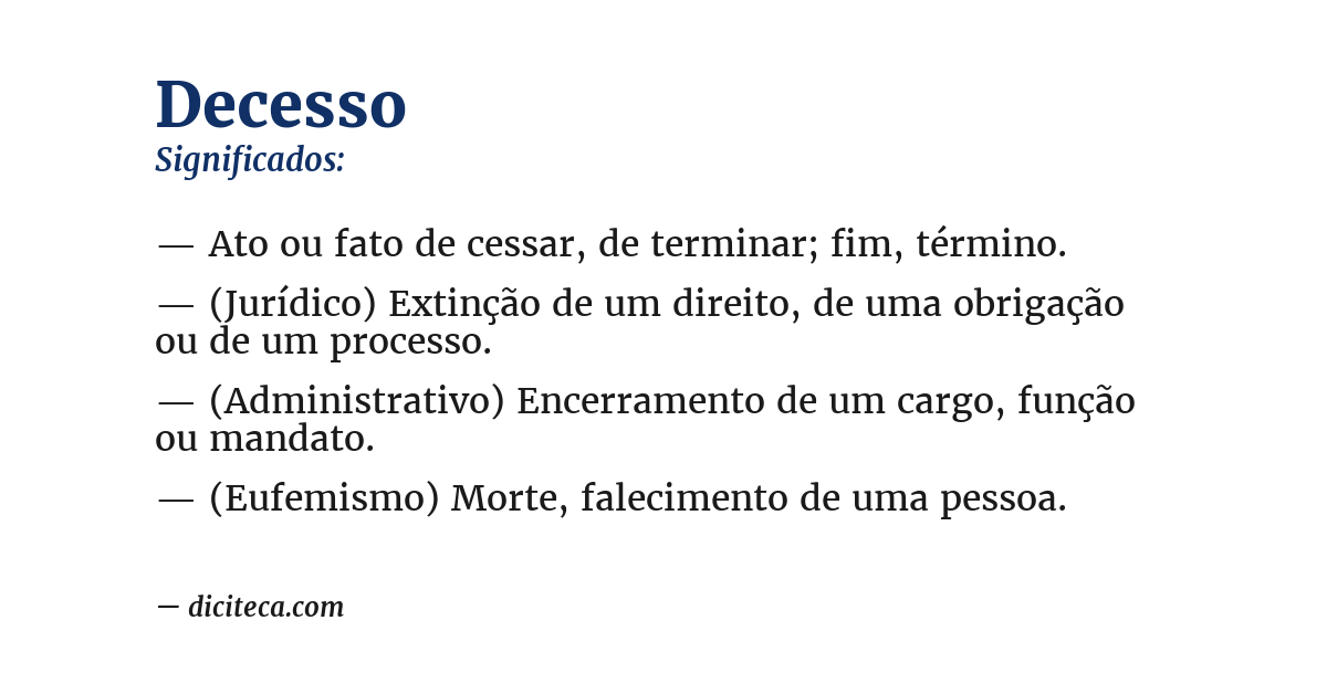 Significado de decesso