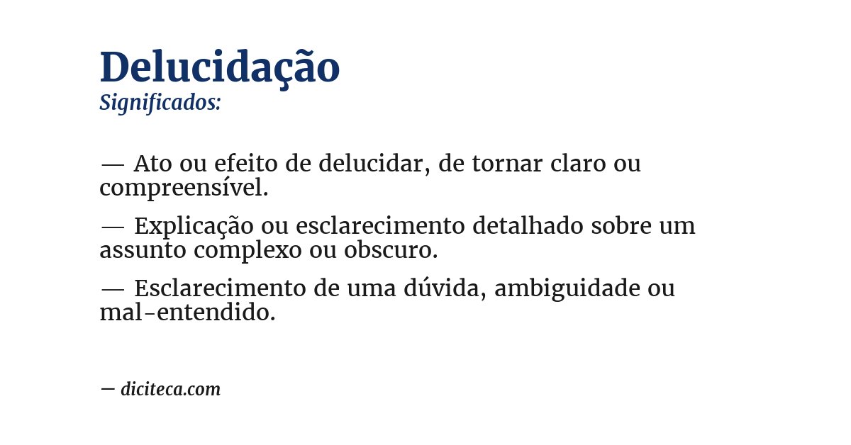 Significado de delucidação