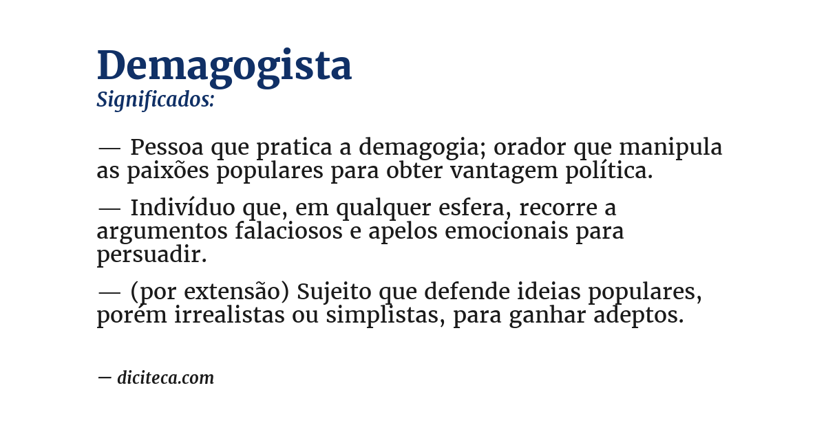 Significado de demagogista