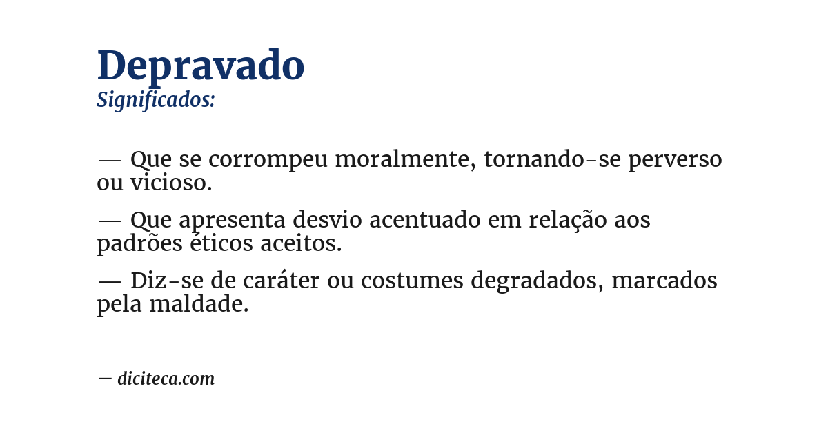 Significado de depravado