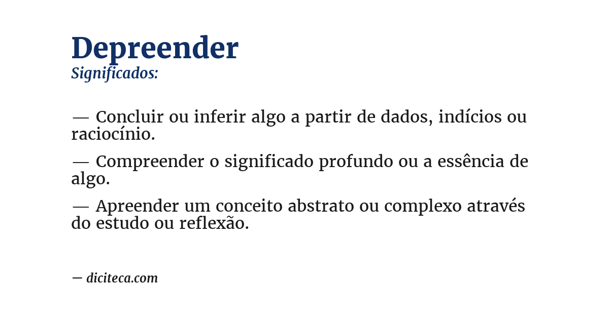 Significado de depreender