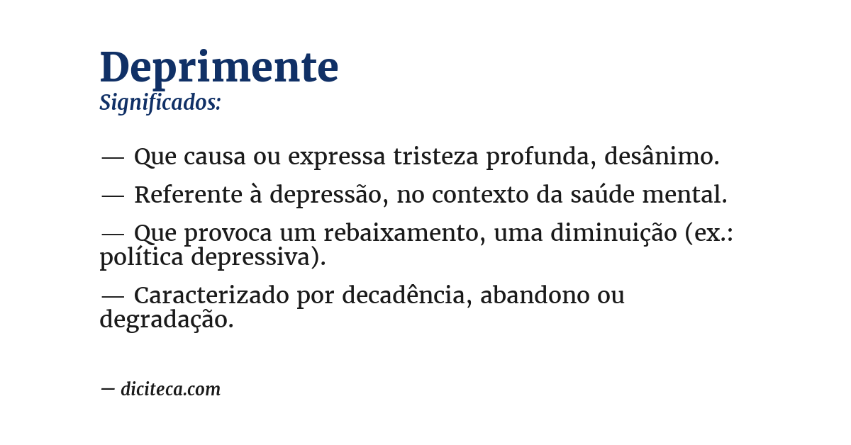 Significado de deprimente