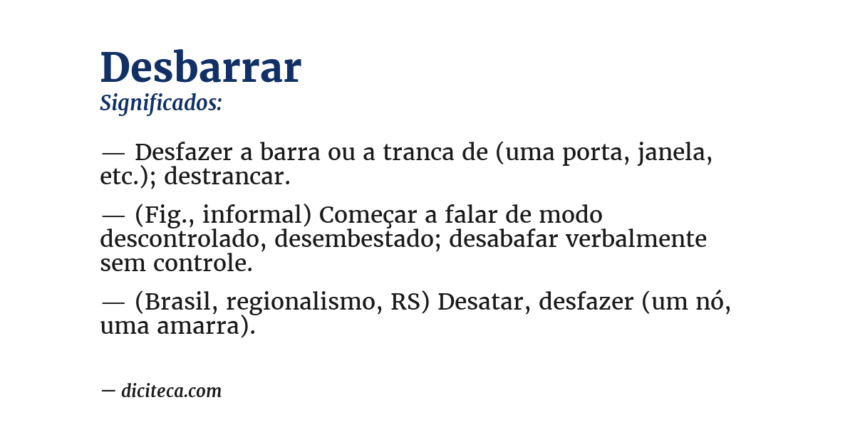 Significado de desbarrar