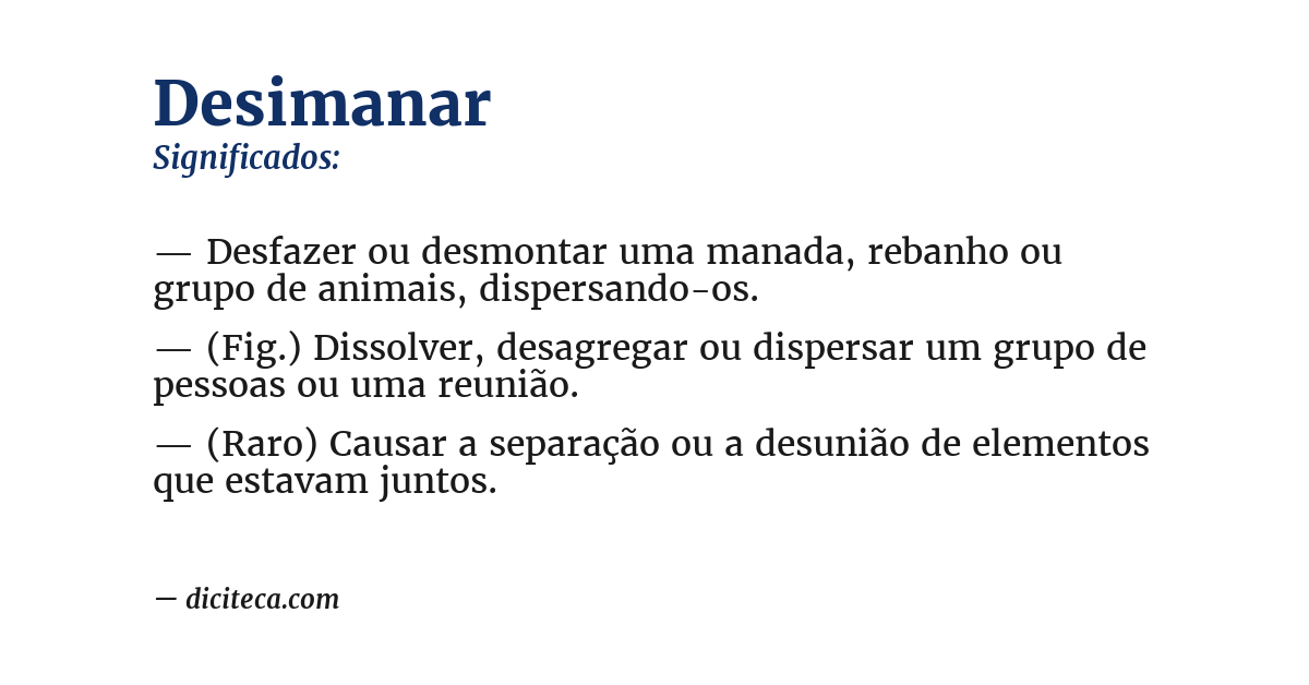 Significado de desimanar